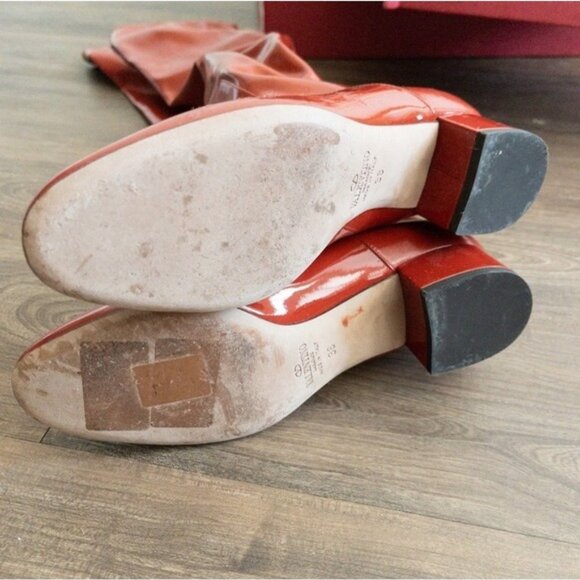 Valentino Garavani 40mm Faux Patent Leather Over The Knee Boot 36 6 Cherry Red - Picture 12 of 15